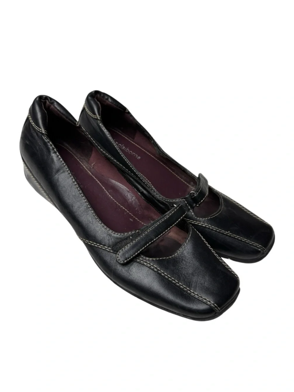 VTG Liz Claiborne Andy Black Leather Women's Loafer Shoes SZ 8.5 Slip On Preppy
